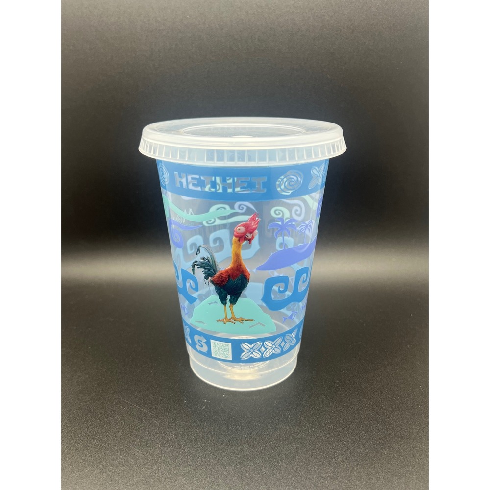 Disney Moana Hei Hei Souvenir Plastic Cup Tumbler with Lid Blue Polynesian